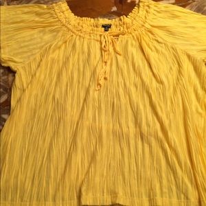 Peasant blouse with workable drawstring neckline.